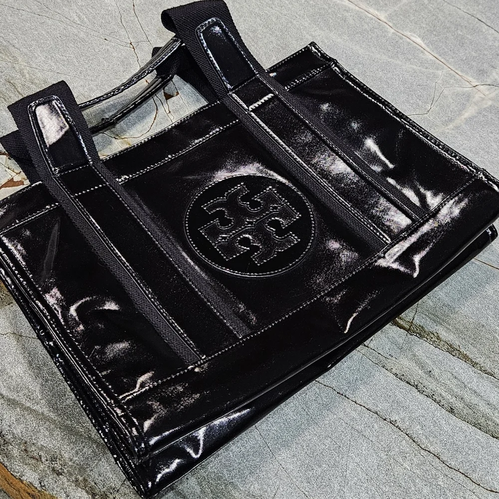 Tory Burch Ella Black Patent Leather Tote - Picture 7 of 15